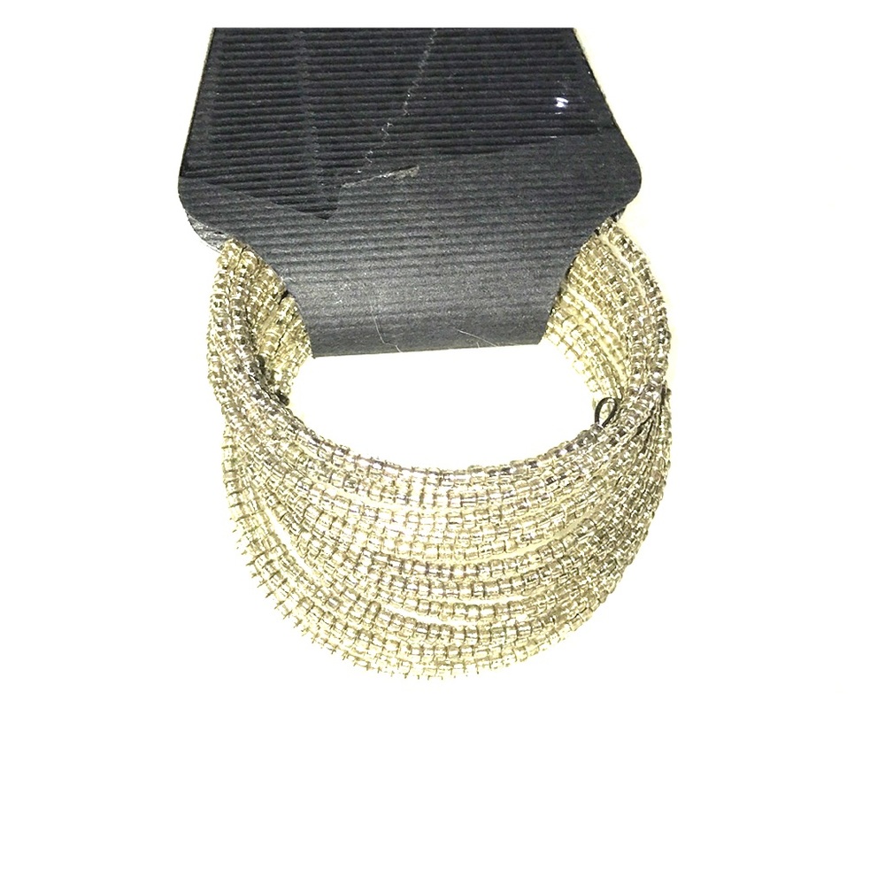 New Silver beaded wrap bracelet handmade small